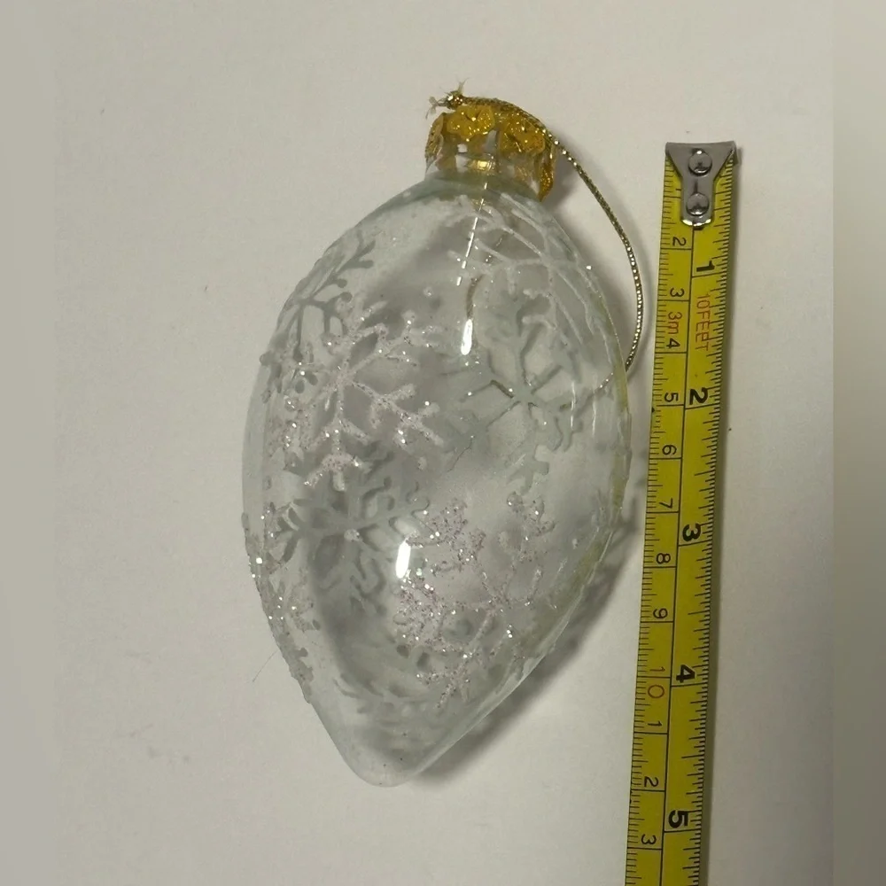 Vintage Glass Ornaments with Snowflake Design